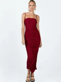 Princess Polly Tara Midi Dress  Wine Store