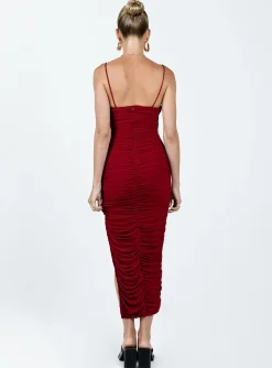 Princess Polly Tara Midi Dress  Wine Store