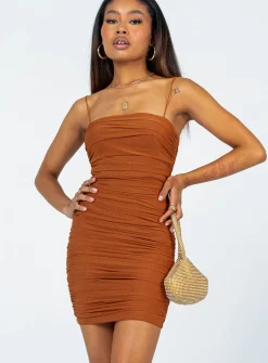 Princess Polly Tara Mini Dress Brown Outlet