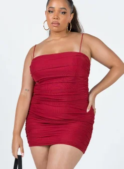 Princess Polly Tara Mini Dresscurve   Red Cheap