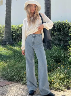 Princess Polly Tari Wide Leg Jeans Light Wash  Denim Discount