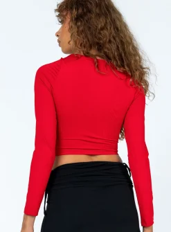 Princess Polly Tarren Long Sleeve Top Red Store