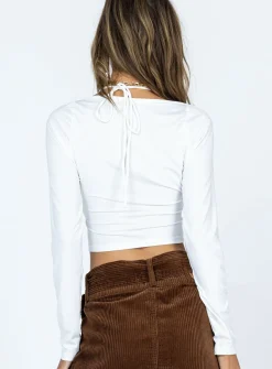 Princess Polly Tarren Long Sleeve Top  White Online