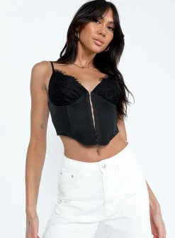 Princess Polly Tashena Top  Black Cheap