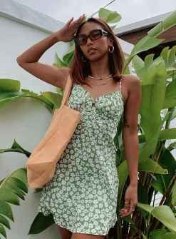 Princess Polly Tasmin Mini Dress  Green Floral Online