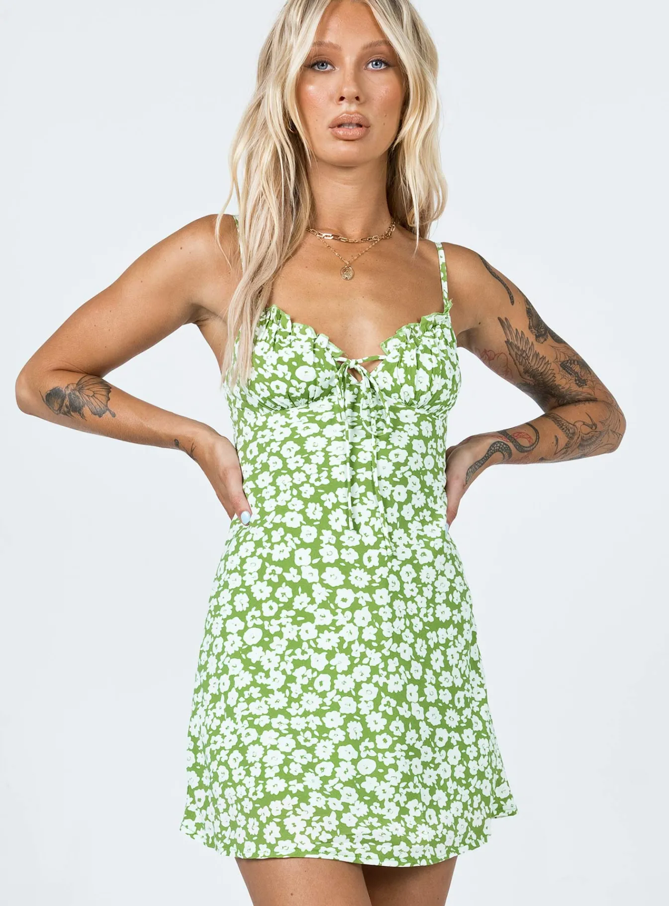Princess Polly Tasmin Mini Dress Green Floral Online