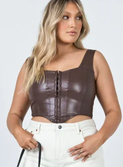 Princess Polly Tatum Top  Brown Cheap