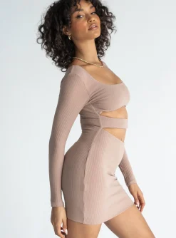 Princess Polly Taurus Mini Dress  Beige Store