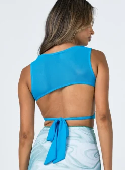 Princess Polly Taylor Top Blue Hot