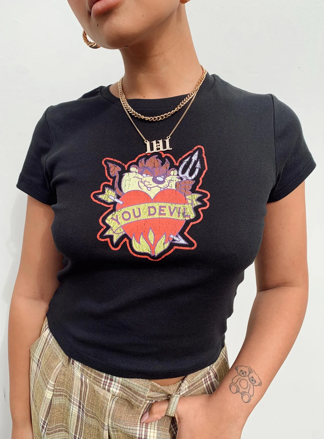 Princess Polly Taz You Devel Longline Baby Tee Black Sale