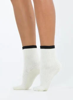 Princess Polly Teags Socks  White Cheap