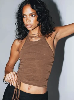 Princess Polly Terah Top  Brown Cheap