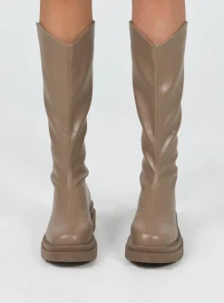 Princess Polly Tessa Boot  Beige Online