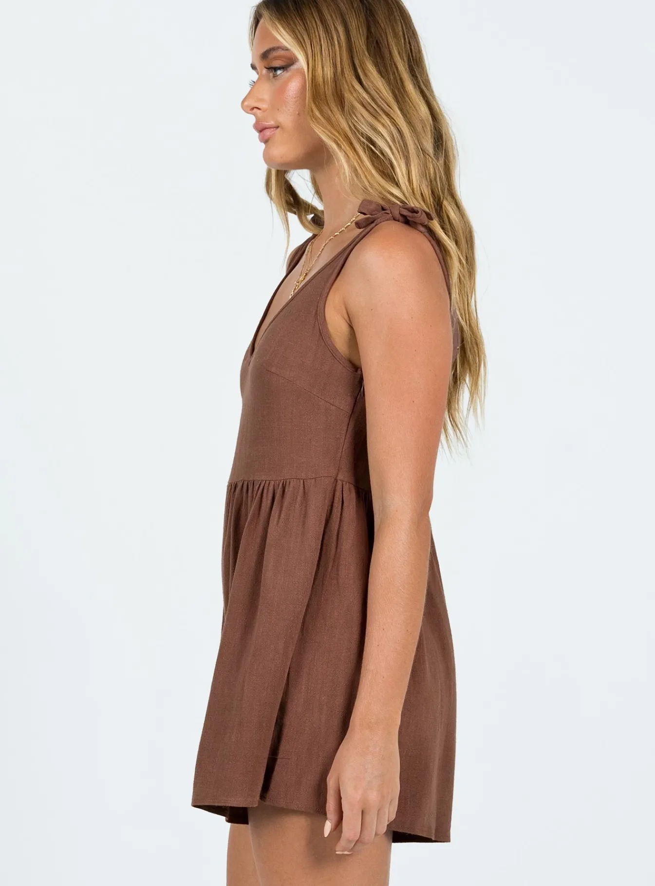 Princess Polly Tessa Romper Brown Flash Sale