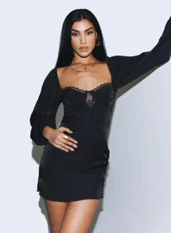 Princess Polly Teyana Mini Dress  Black Shop