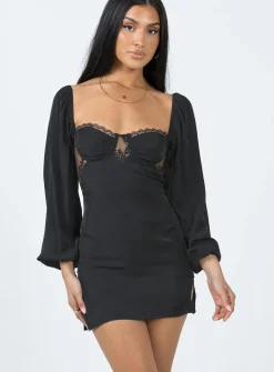 Princess Polly Teyana Mini Dress  Black Shop