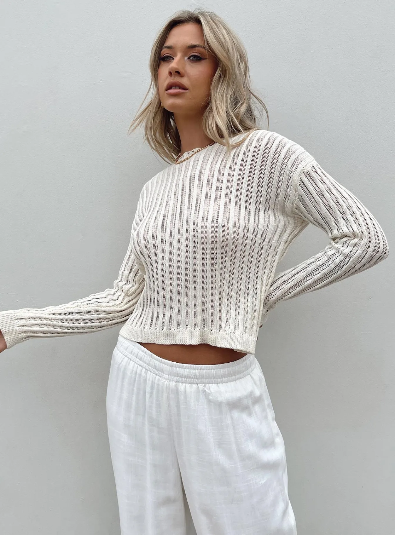 Princess Polly The Adrianna Sweater Cream Online