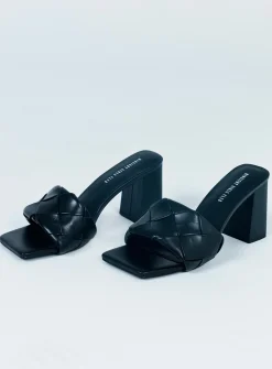 Princess Polly The Bisou Woven Heels   Black Online