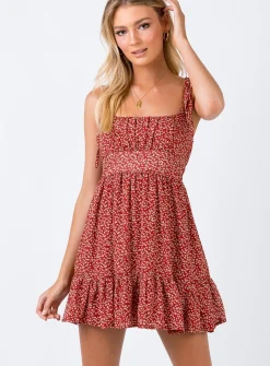 Princess Polly The Bonnie Mini Dress Maroon Best