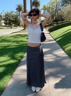 Princess Polly The Charmaine Maxi Skirt  Slate Shop