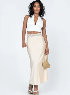 Princess Polly The Charmaine Maxi Skirt  Cream Shop