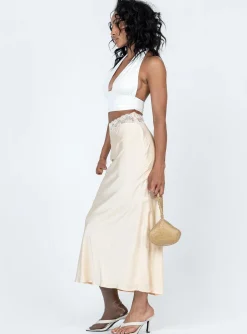 Princess Polly The Charmaine Maxi Skirt  Cream Shop