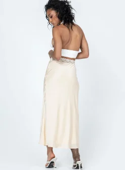 Princess Polly The Charmaine Maxi Skirt  Cream Shop