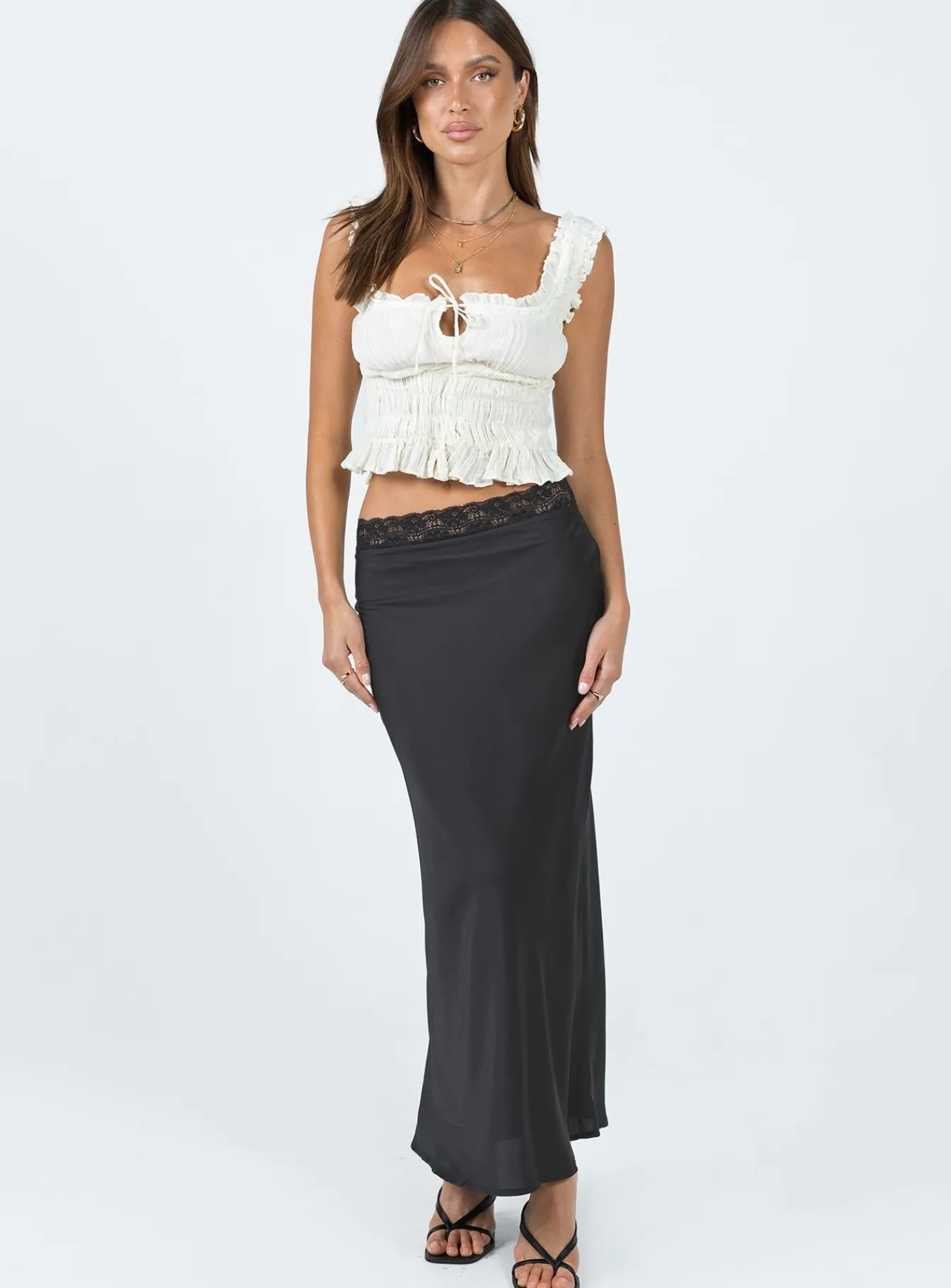 Princess Polly The Charmaine Maxi Skirt Black Hot