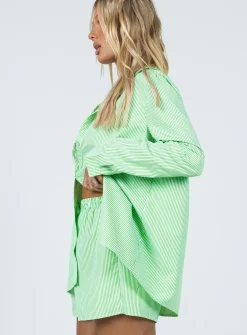 Princess Polly The Chloe Set Green Green Stripe Cheap