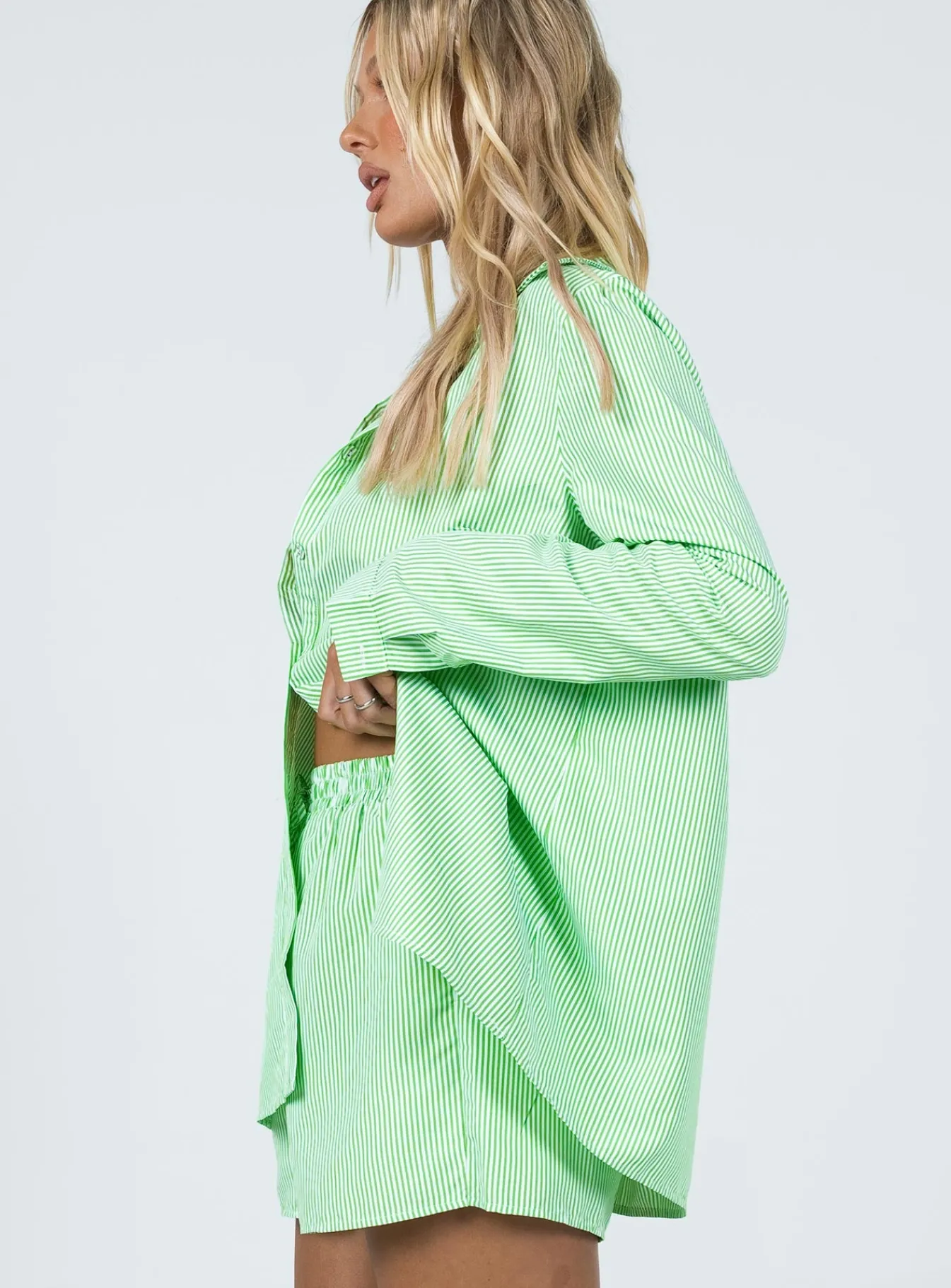 Princess Polly The Chloe Set Green Green Stripe Cheap
