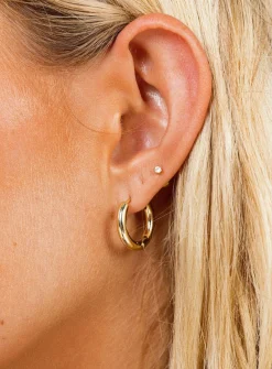 Princess Polly The Classic Hoop Earrings   Gold Store