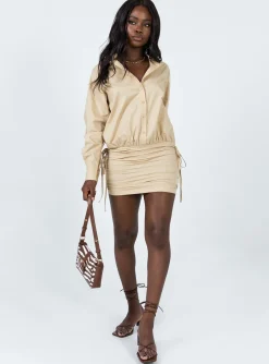 Princess Polly The Cult Mini Dress Camel   Beige Fashion