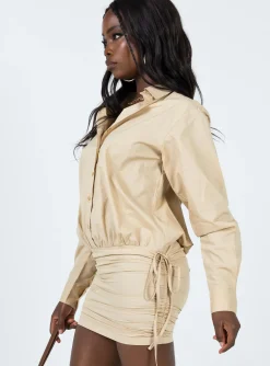 Princess Polly The Cult Mini Dress Camel   Beige Fashion