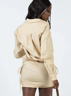 Princess Polly The Cult Mini Dress Camel   Beige Fashion