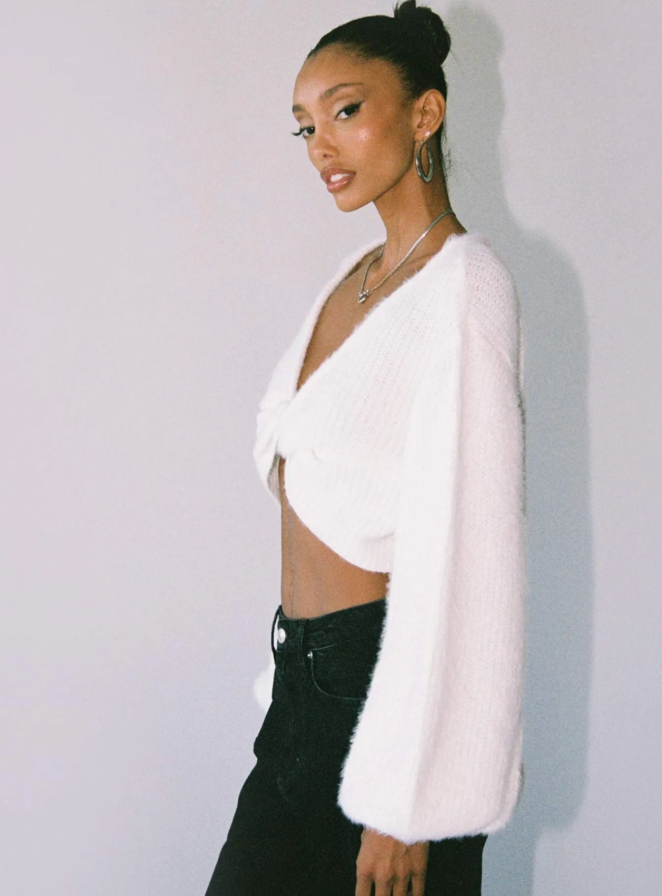 Princess Polly The Henrik Cropped Sweater White Cheap