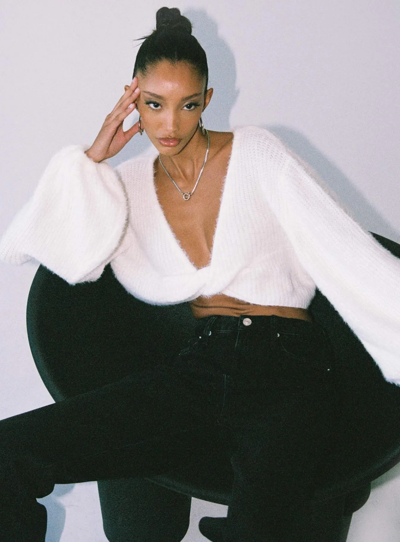 Princess Polly The Henrik Cropped Sweater White Cheap