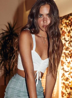 Princess Polly The Ini Crop Top  White Best Sale