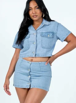 Princess Polly The Justin Mini Skirt Denim Clearance