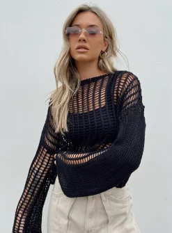Princess Polly The Kennedy Sweater  Black Discount