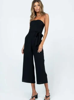 Princess Polly The Kit Jumpsuit  Black Flash Sale