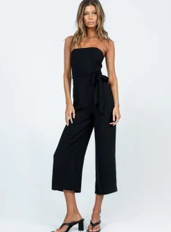 Princess Polly The Kit Jumpsuit  Black Flash Sale