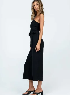 Princess Polly The Kit Jumpsuit  Black Flash Sale