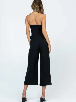 Princess Polly The Kit Jumpsuit  Black Flash Sale