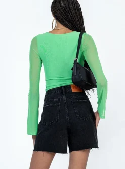 Princess Polly The Lara Denim Shorts Black Cheap