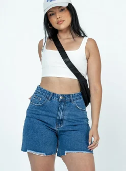 Princess Polly The Larashorts Dark Wash  Denim Discount