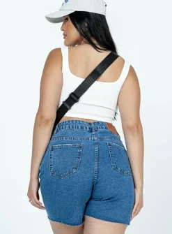 Princess Polly The Larashorts Dark Wash  Denim Discount