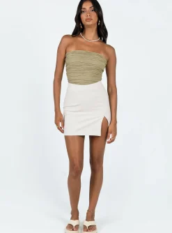 Princess Polly The Lola Mini Skirt Oatmeal Cheap