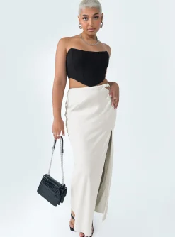 Princess Polly The Lonely Maxi Skirt  Cream Sale