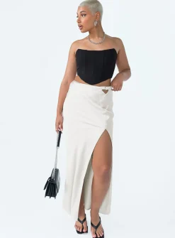 Princess Polly The Lonely Maxi Skirt  Cream Sale