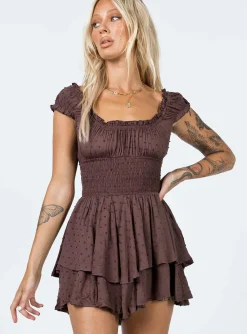 Princess Polly The Love Galore Romper  Brown New